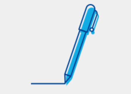 Icono bolígrafo azul